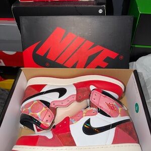 Jordan 1 Spider-Man High-Top Sneakers Brand New Size 7y